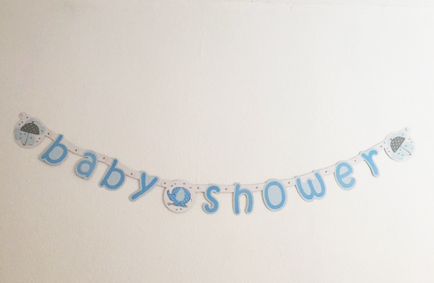 Baby Shower Girlande mit kleinem Elefant