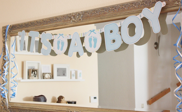 It's A Boy Girlande für Olivias Baby Party