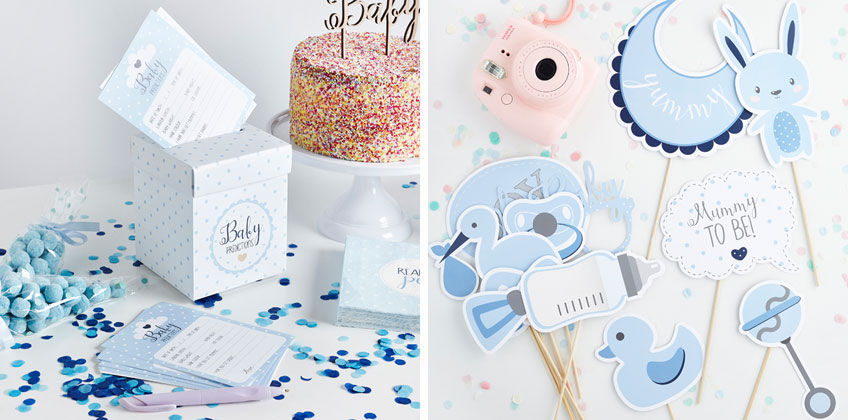 Spannendes Ratespiel und witzige Photobooth-Props - die perfekte Unterhaltung für die Babyparty-Gäste