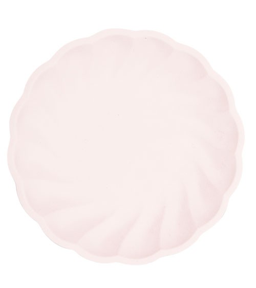 Plastikfreie Zuckerrohr-Teller - rosa - 22,9 cm - 6 Stück